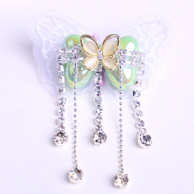 Wholesale 2pcs Fantasy Embroidery Bow Knots Pearl Plastic Beads